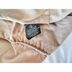 RALPH LAUREN Pillowcase Standard 100% Cotton Beige Tan Self Welted Traditional